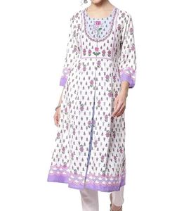Women's Floral Print Anarkali Kurta