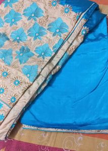 Embroidered Wedding Or Party Wear Saree