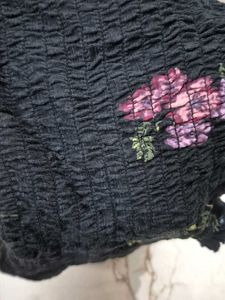 Smocked Floral Crop Top