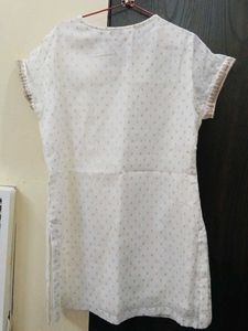 BIBA White Embroidered Kurta