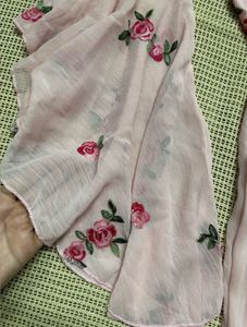 Pink Floral Embroidered Dress