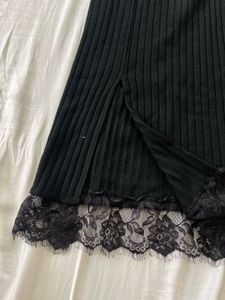black lace long skirt
