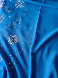 Vibrant Blue Sequin Saree