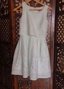 pastel green lace dress