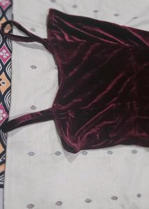 Hot Maroon Side Slit Dress