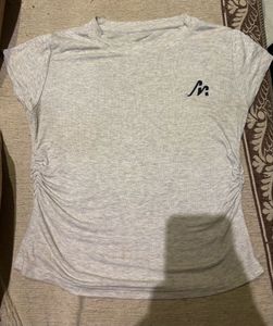 Gray Ruched T-Shirt
