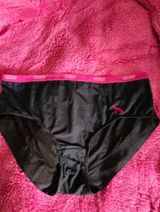 Black Women's Briefs with Pink Logo