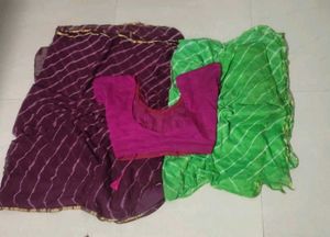 Elegant Purple Striped Saree
