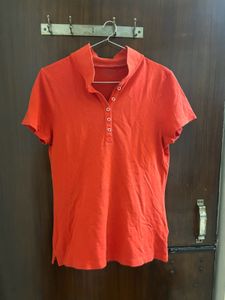 Orange Collared Polo T-Shirt