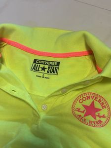 Converse All Star Neon Yellow Polo Shirt
