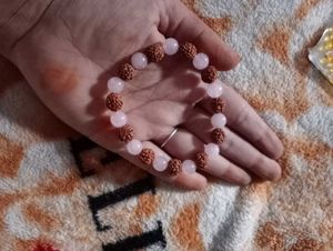 Rudraksha & Rose Quartz Bracelet