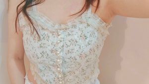 Floral Lace Cami Top with Pearl Buttons