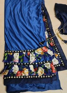 Vibrant Floral Saree with Sequins