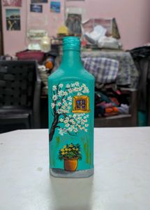Hand-Painted Decorative Window Bottle