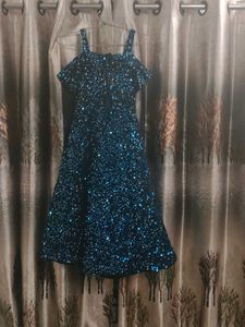 Sparkling Blue Sequin Party Dress