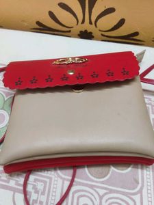 Cute Red &amp; Tan Mini Sling Bag