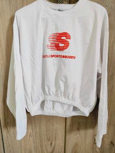White 'Seattle' Long Sleeve Top from Zara.