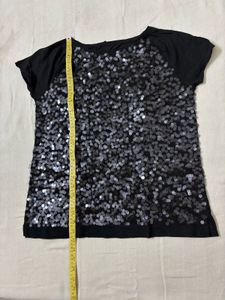 Sparkly Sequin Black Top