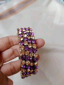 Sparkling Purple &amp; Gold Bangles