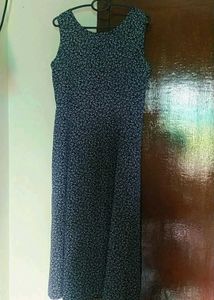 Chic Blue Printed Sleeveless Maxi Dress