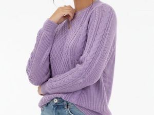 Purple Cable Knit Sweater