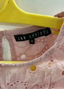 baby pink cut out top