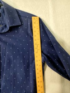 Zara Men's Blue Dotted Shirt