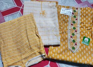 100% pure non stitched cotton suit