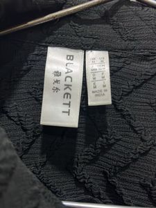 Men's Textured Black Long Sleeve Shirt
