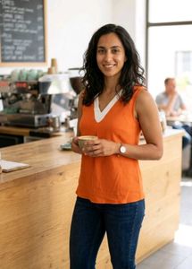 Orange Sleeveless Top