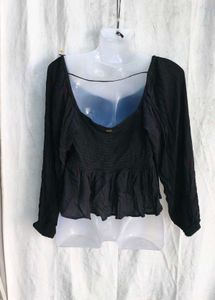 Chic Black Peplum Top