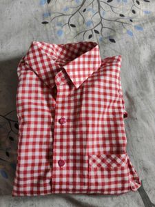 Red &amp; White Gingham Button-Down Shirt