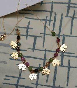 Elephant Charm Beaded Necklace