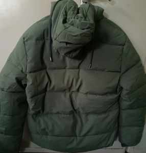 Stylish Puffer Jacket - Olive Green