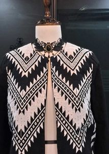 Black &amp; White Embellished Jacket