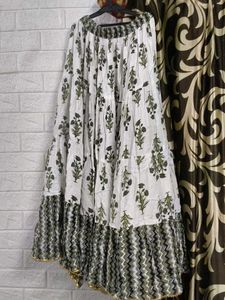 Boho Block Print Tiered cord set long skirt with b