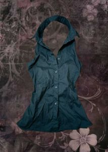 black siren halter button up shirt