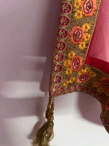 Stunning Pink &amp; Gold Embroidered Lehenga Choli