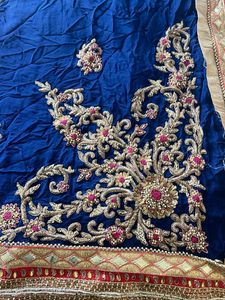 Embellished Blue Saree and blouse Set