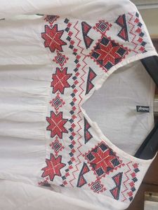 Embroidered White Kurta