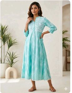Beautiful Blue Tie-Dye Kurta
