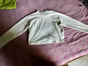 White Long Sleeve Mock Neck Top