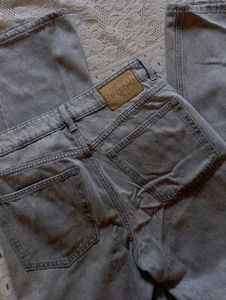 Wide leg grey denim