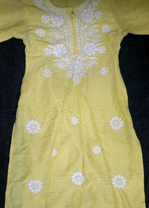 Yellow Chikankari Kurta