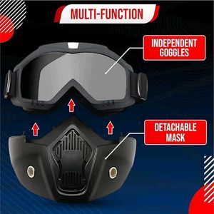 Protective Motorcycle Goggles and Mask Set