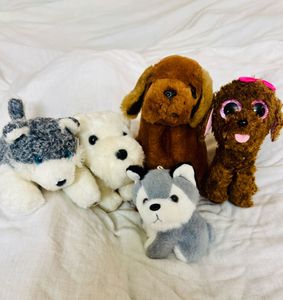 Bundle of Cute Plush Dog Toys
