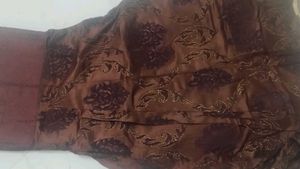 Elegant Brown &amp; Gold Embellished Dress