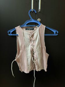 Lace-Up Crop Tank Top