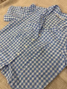 Blue Gingham Button-Up Shirt