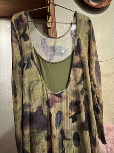 Patterned Long Sleeve Dress